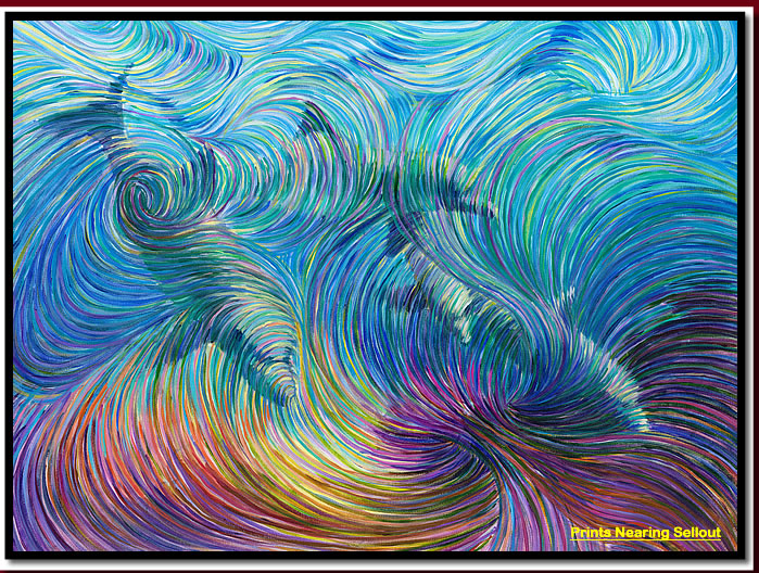 Four Dolphins - paintings of dolphins and dolphin art by artist Julia Watkins.